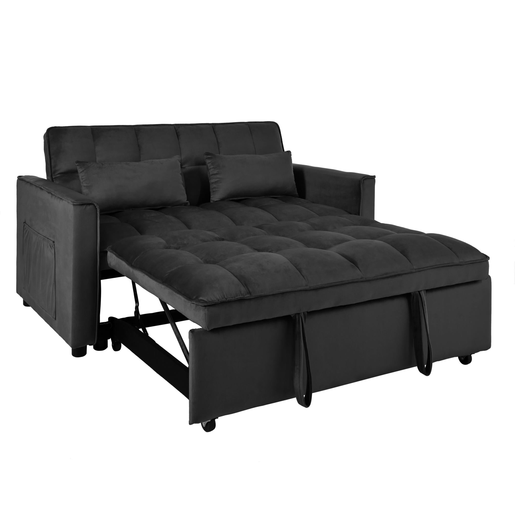 Convertible Sofa Bed,3-in-1 Pull Out Couch Bed with Reclining Backrest and Pillows,Sofa Bed Full Convertible Sleeper Loveseat for various occasions