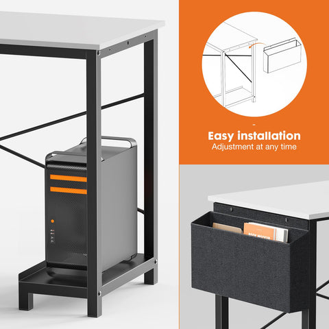 L Shaped Desk,Computer Corner Desk,PC Gaming Desk Table with Side Storage Bag