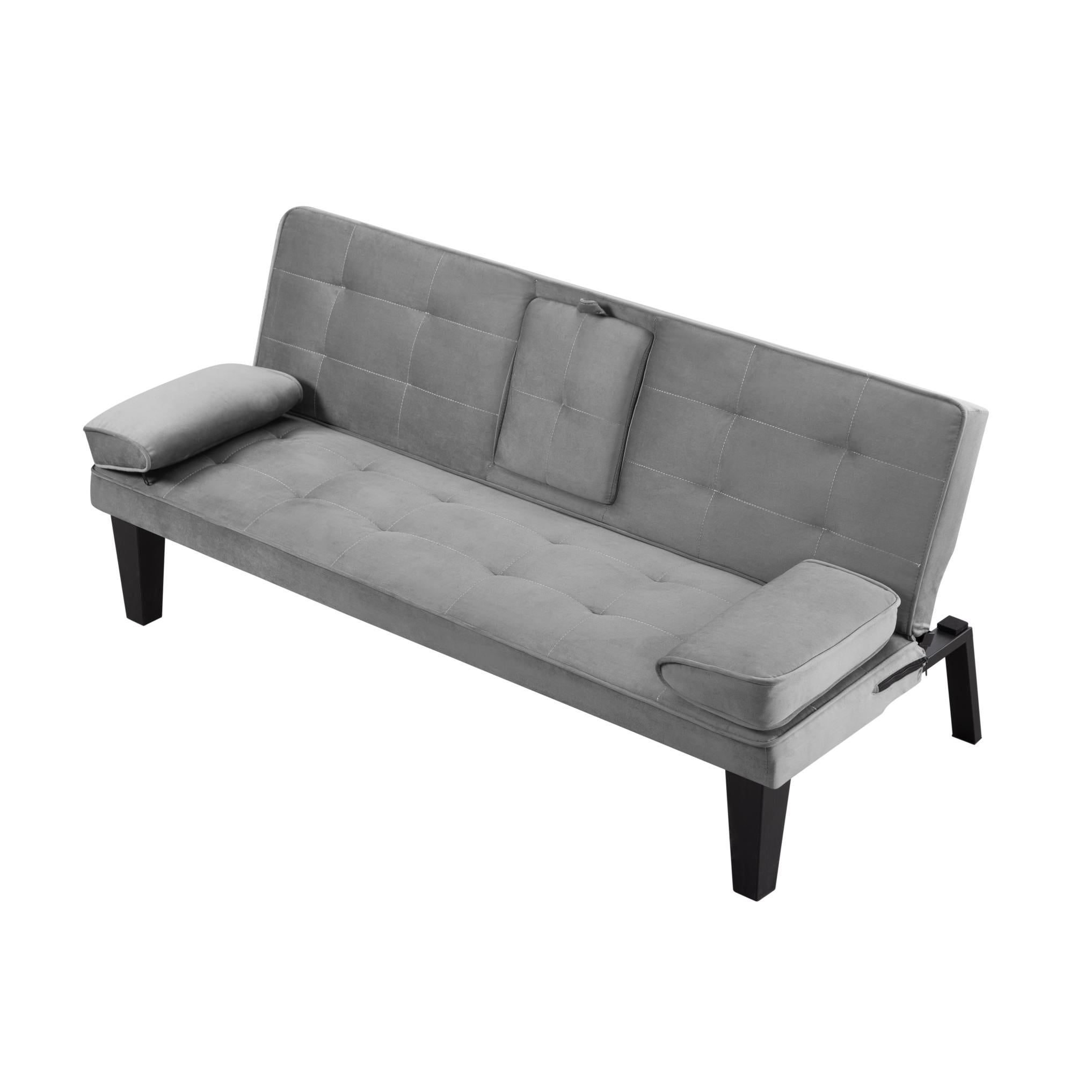 65” Futon New Design Velvet Sofa Furniture Adjustable Backrest Easily Assembles Loveseatsleeper sofa bed Velvet