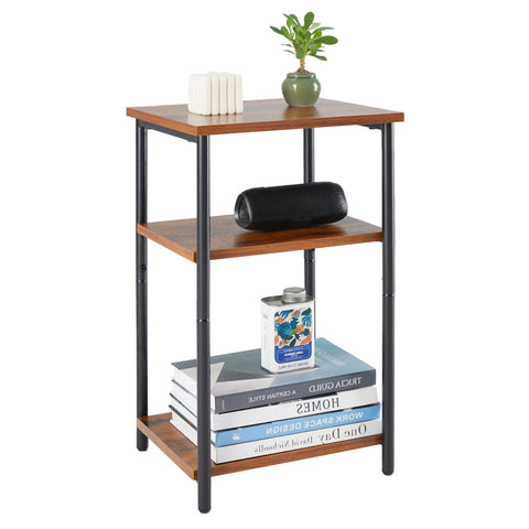3 layer coffee table with adjustable height, small bedside table, storage shelf, suitable for bedroom, living room, office space saving