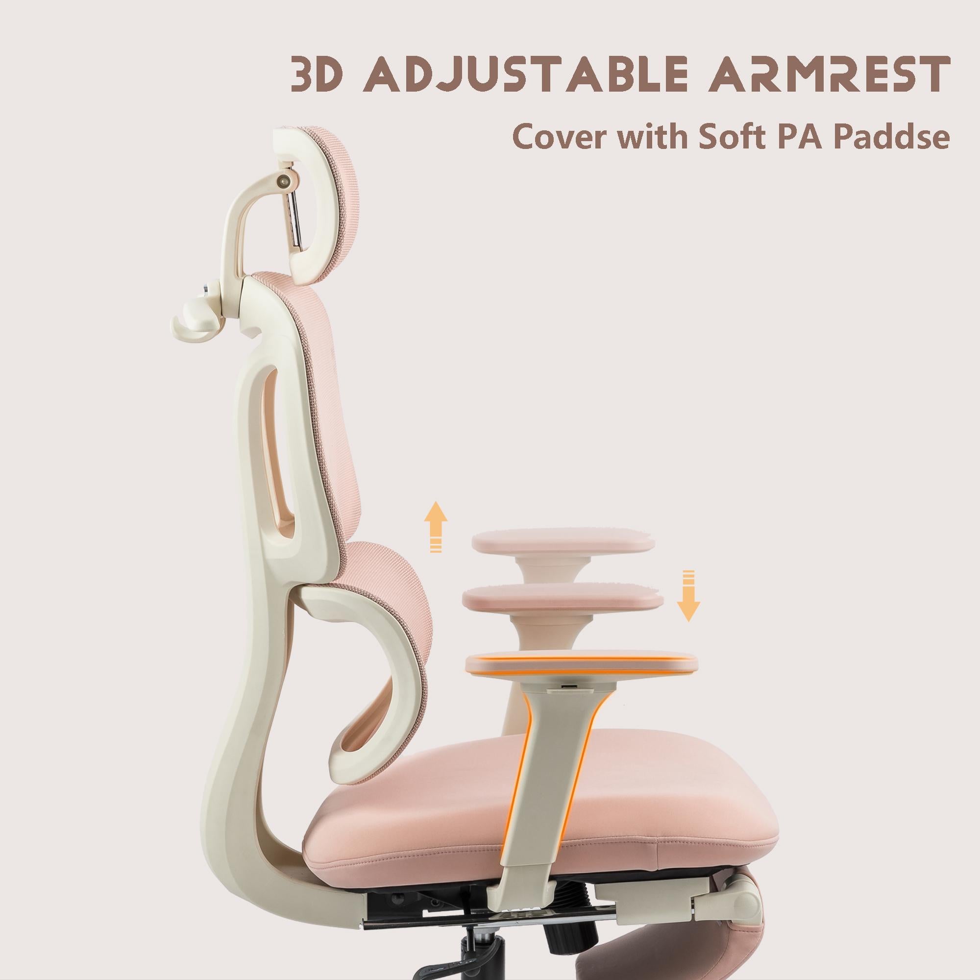 Foam office chair, ergonomic office chair, foam base, adjustable headrest, armrests, foot rests, with hanger, suitable for home office and corporate o