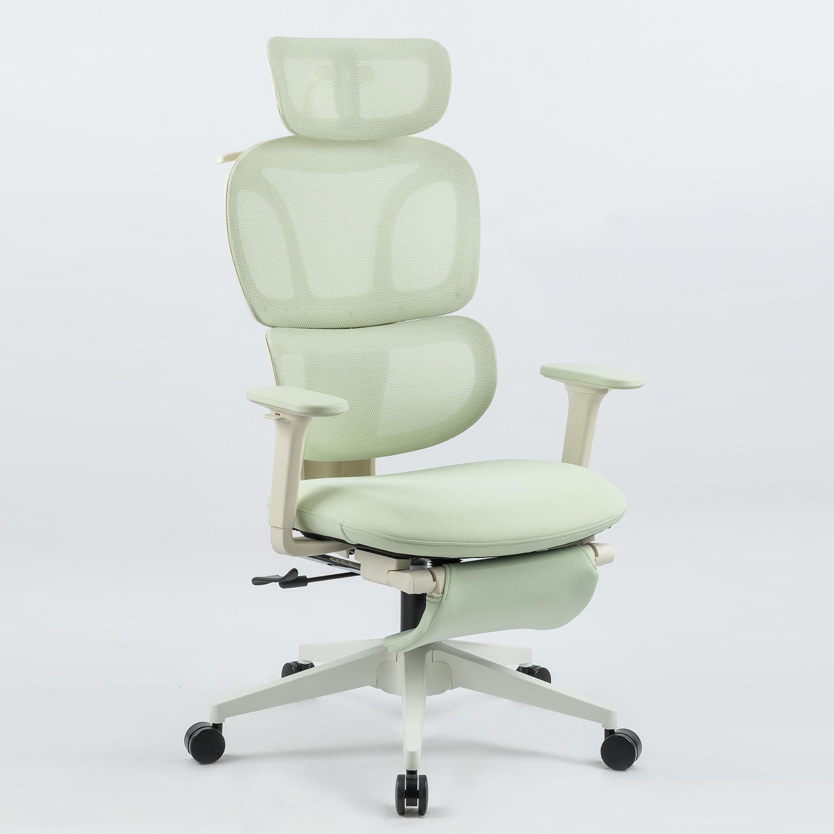 Foam office chair, ergonomic office chair, foam base, adjustable headrest, armrests, foot rests, with hanger, suitable for home office and corporate o
