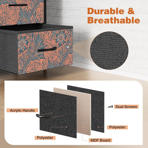 10-Drawer with Botanical Brocade Patter Design - 10BC-4362-BBP-020