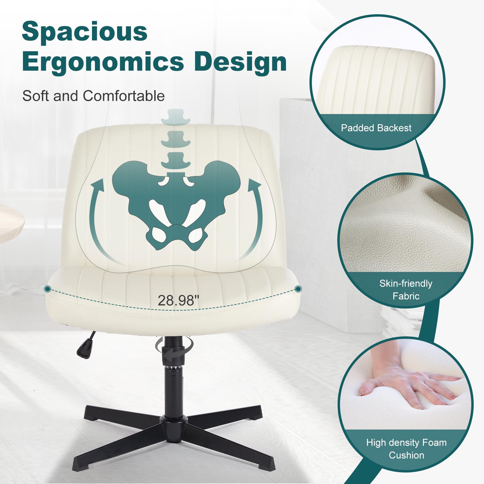 Cross-Legged Chair,No Wheels Armless Swivel Home Office Chair