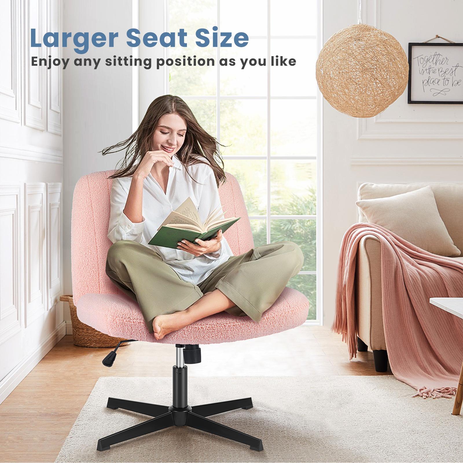 Cross-Legged Chair,No Wheels Armless Swivel Home Office Chair