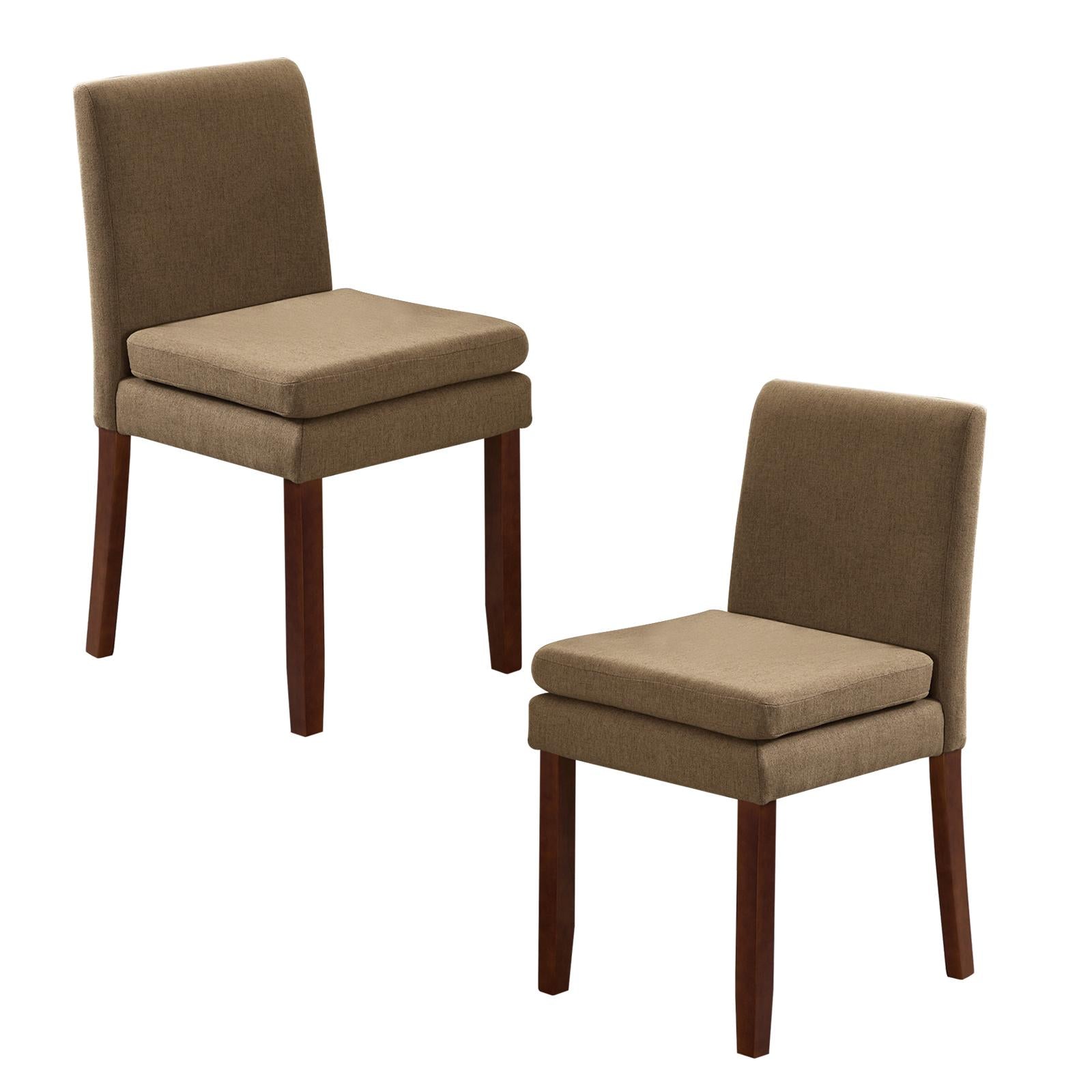 Armless linen dining chair with cushioned seat, featuring modern minimalist design suitable for various occasions.Set of 2 (2-Pack)