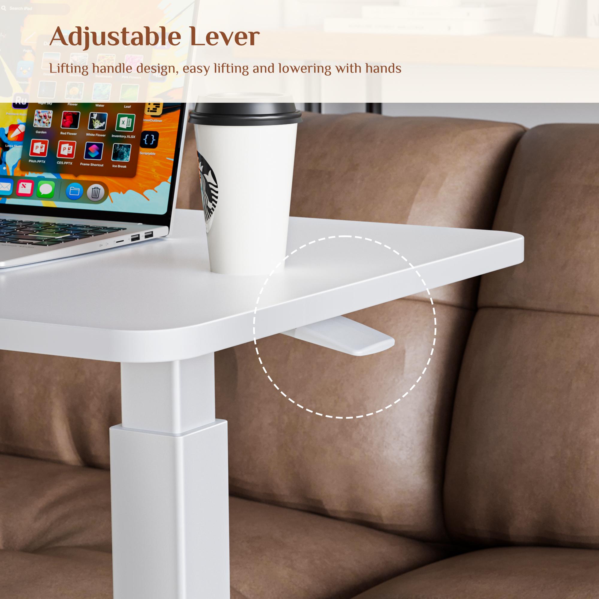 Adjustable mobile bed table, computer desk, mobile standing table