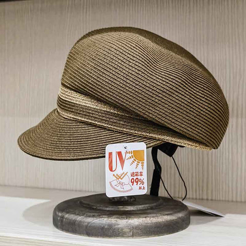 Straw Woven Pleated Leisure Shade Sun Protection Peaked Straw Hat For Women