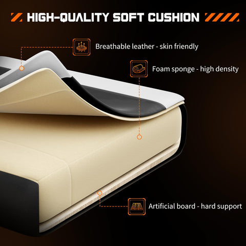 Video Game Desk Chair - Ergonomic Computer with Footrest and Comfy Lumbar Support, PU Leather Recliner with Headrest, Fixed Up Armrest,