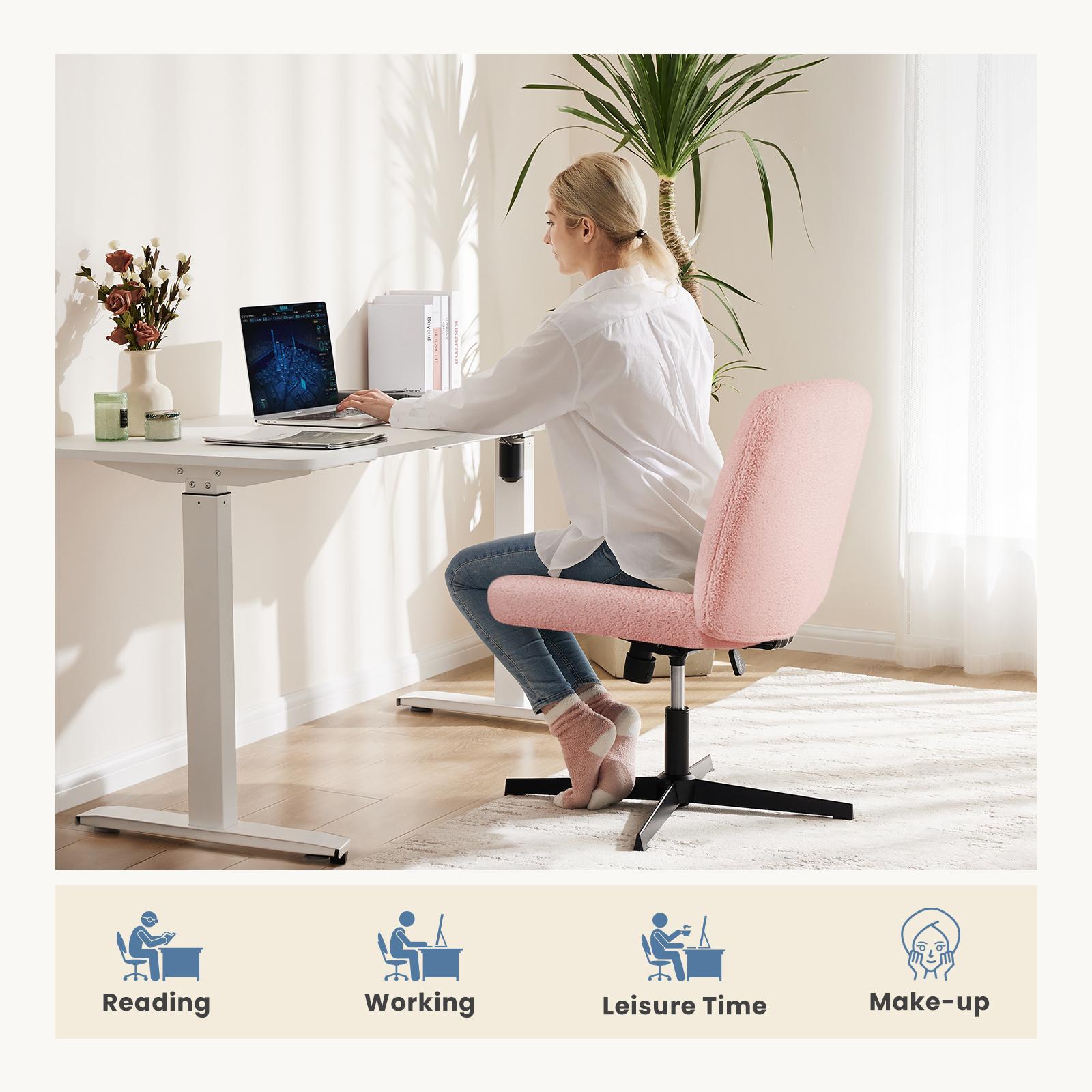 Cross-Legged Chair,No Wheels Armless Swivel Home Office Chair