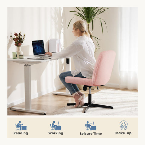 Cross-Legged Chair,No Wheels Armless Swivel Home Office Chair