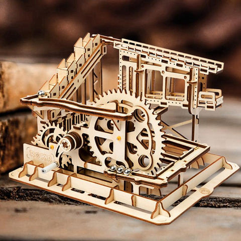 Robotime DIY 3D Wooden Puzzle Marble Run Assembly Model Building Block Stem Toy For Kids Adult