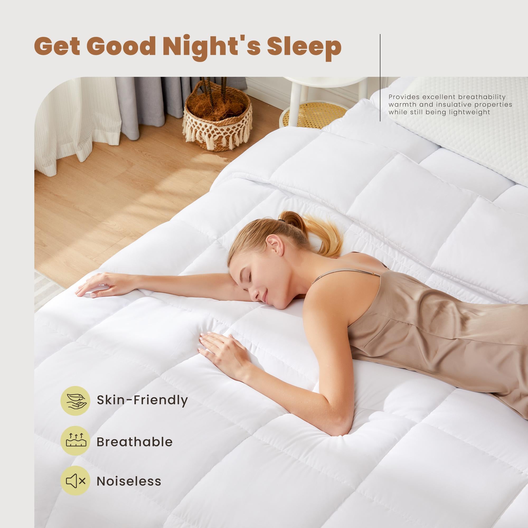 Four Season Universal Down Comforter- Soft and Fluffy Bedding, Lightweight and Luxurious Down Comforter