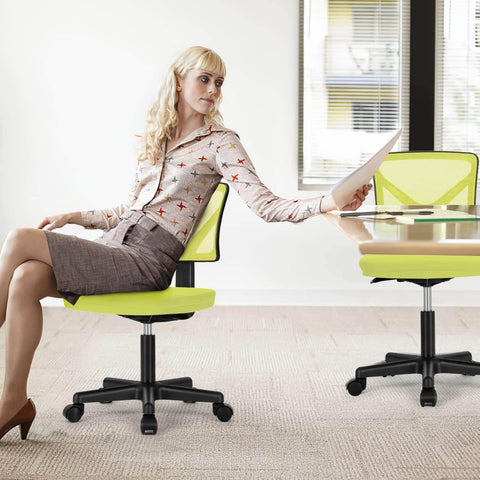 Armless Mesh Office Chair, Ergonomic Computer Desk Chair