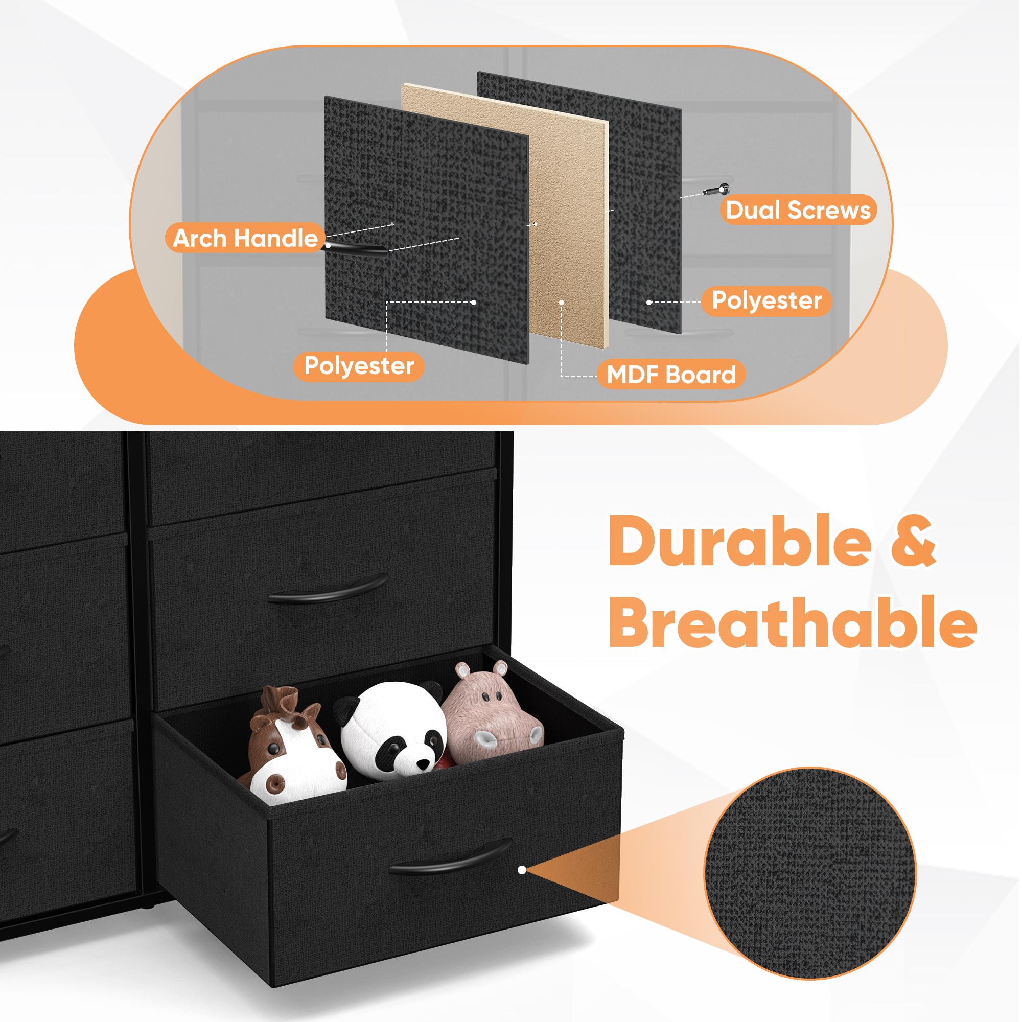 Dresser for Bedroom, Drawer Dresser Organizer Storage Drawers Fabric Storage Tower