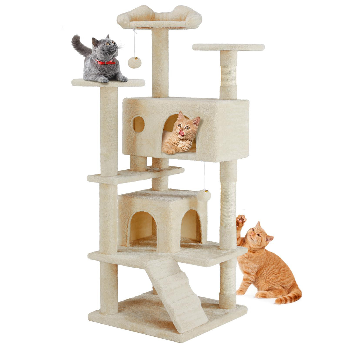 Multi-functional cat tree house cat climbing frame, lounge and recreation area detachable toy