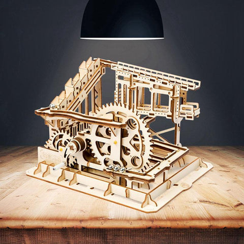 Robotime DIY 3D Wooden Puzzle Marble Run Assembly Model Building Block Stem Toy For Kids Adult