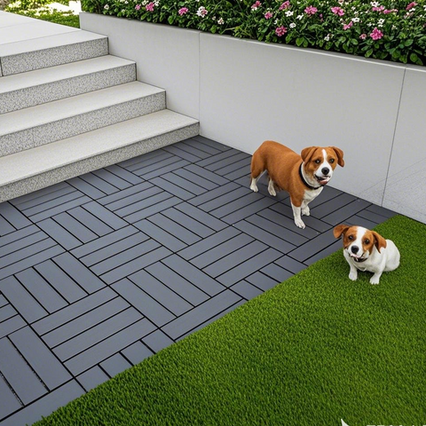 Plastic Interlocking Deck Tiles,44 Pack Patio Deck Tiles,12"x12" Square Waterproof Outdoor All Weather Use, Patio Decking Tiles for Poolside Balcony B