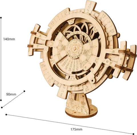 ROBOTIME 3D Wooden Mechanical Puzzle DIY Perpetual Calendar Craft Kits Laser-Cut Model Kit to Build Great Birthday and Christmas Gifts