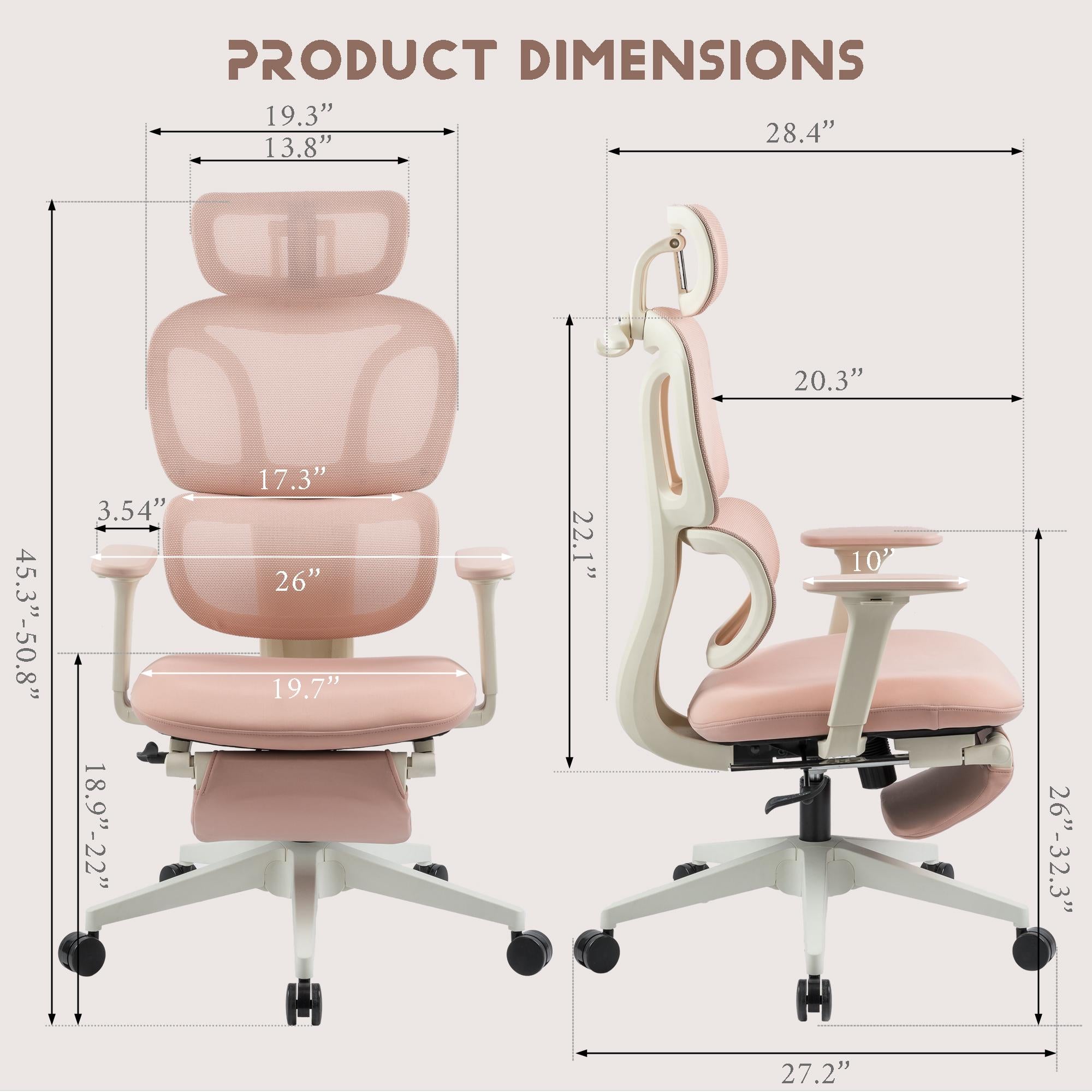 Foam office chair, ergonomic office chair, foam base, adjustable headrest, armrests, foot rests, with hanger, suitable for home office and corporate o