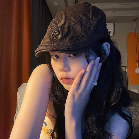 Retro Advance Hats Japanese Style Simple Retro Design Artist Hat Reverse Wear Duckbill Cap