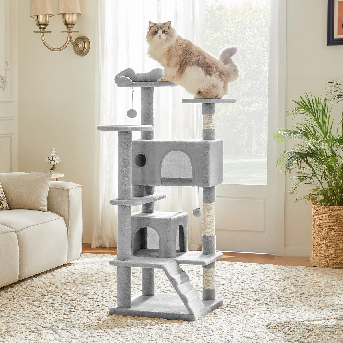 Multi-functional cat tree house cat climbing frame, lounge and recreation area detachable toy