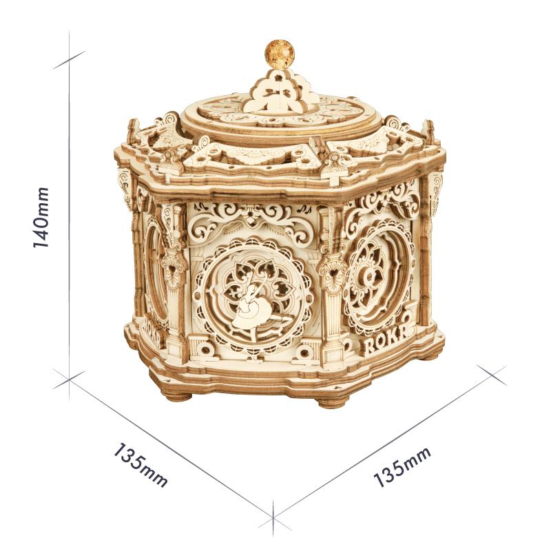 Robotime Rokr Music Box 3D Wooden Puzzle Game Assembly Model Building Kits Toys for Gifts