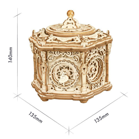 Robotime Rokr Music Box 3D Wooden Puzzle Game Assembly Model Building Kits Toys for Gifts