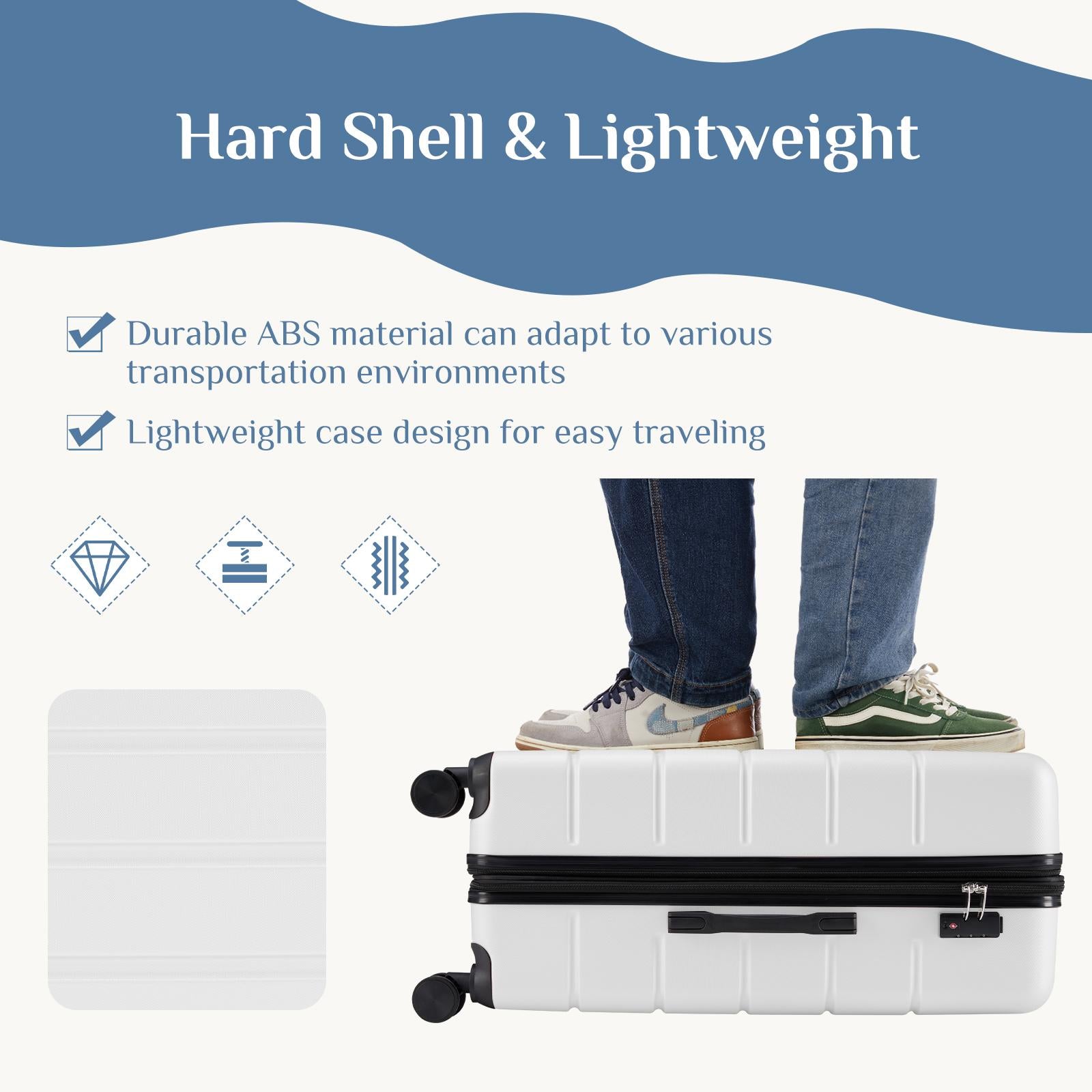 Hardside Luggage with Spinner Wheels Expandable and TSA Lock Hard Shell Lightweight Roller Suitcase