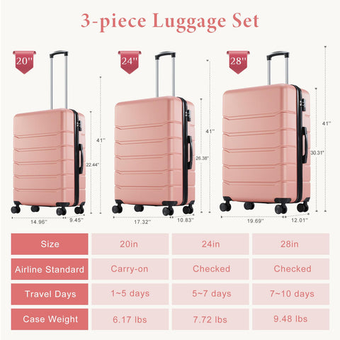 Hardside Luggage with Spinner Wheels Expandable and TSA Lock Hard Shell Lightweight Roller Suitcase