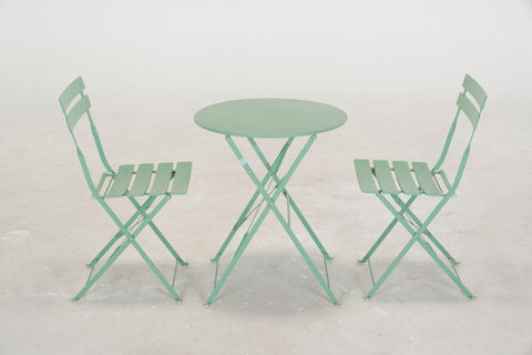 Mydepot SR Steel Patio Bistro Set, Folding Outdoor Patio Furniture Sets, 3 Piece Patio Set of Foldable Patio Table and Chairs