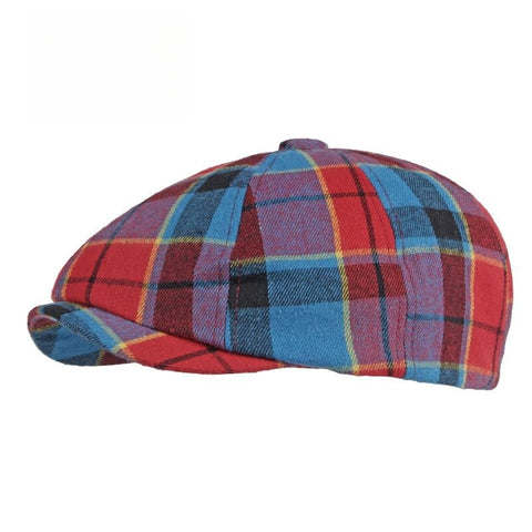 Men's Plaid Beret Octagonal Cap