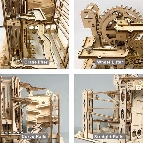 Robotime DIY 3D Wooden Puzzle Marble Run Assembly Model Building Block Stem Toy For Kids Adult