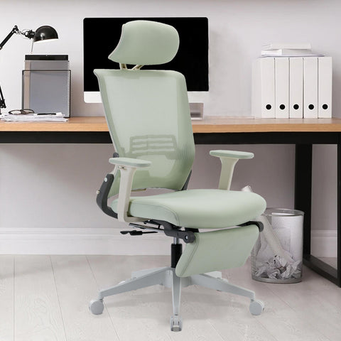 High Back Office Chair with 2d armrest and foot rest, tilt function max 128°,Black