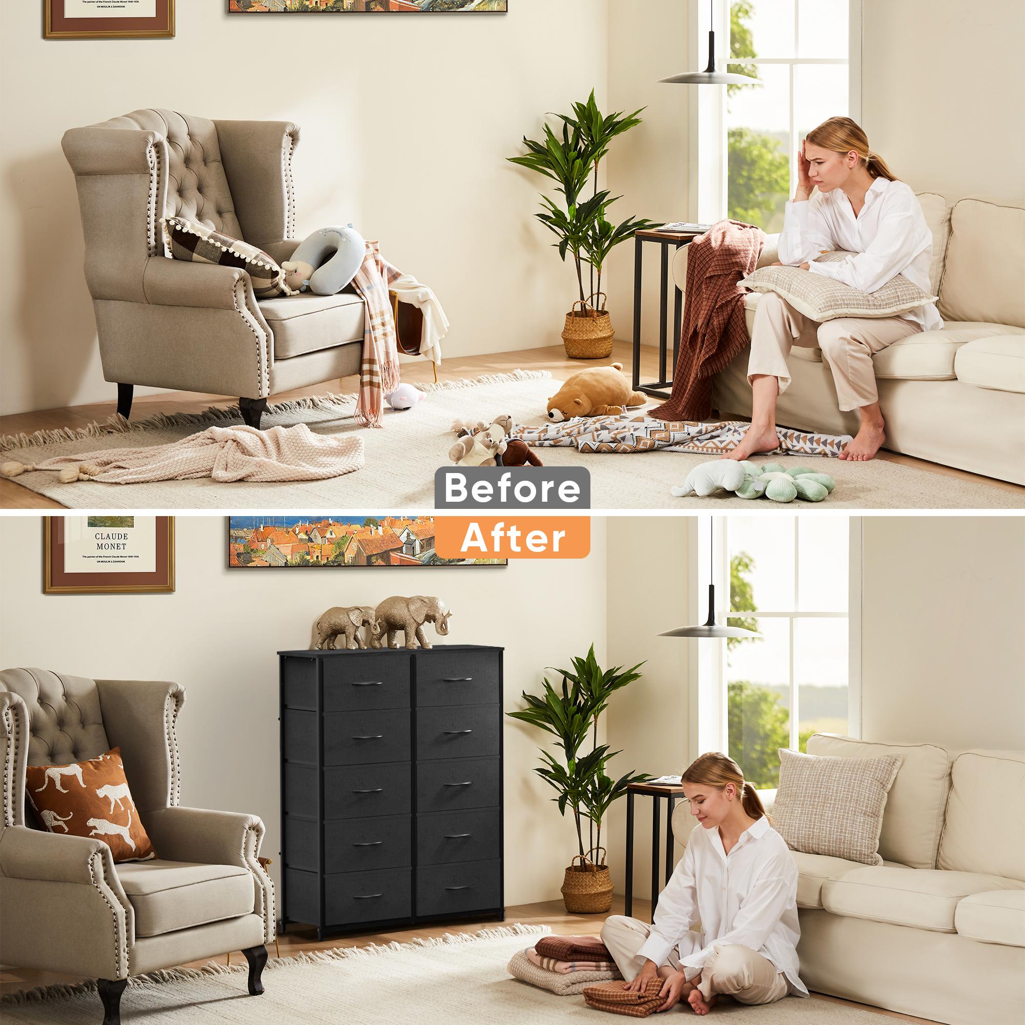 Dresser for Bedroom, Drawer Dresser Organizer Storage Drawers Fabric Storage Tower