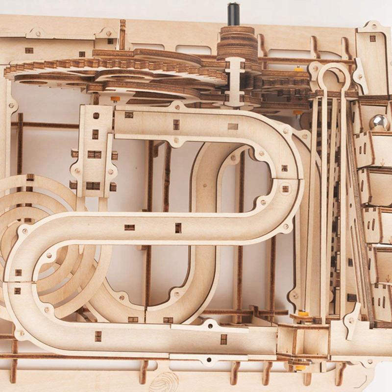 Robotime DIY 3D Wooden Puzzle Marble Run Assembly Model Building Block Stem Toy For Kids Adult