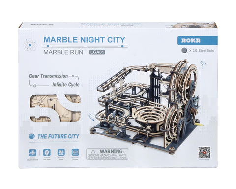Robotime DIY 3D Wooden Puzzle Marble Run Assembly Model Building Block Stem Toy For Kids Adult