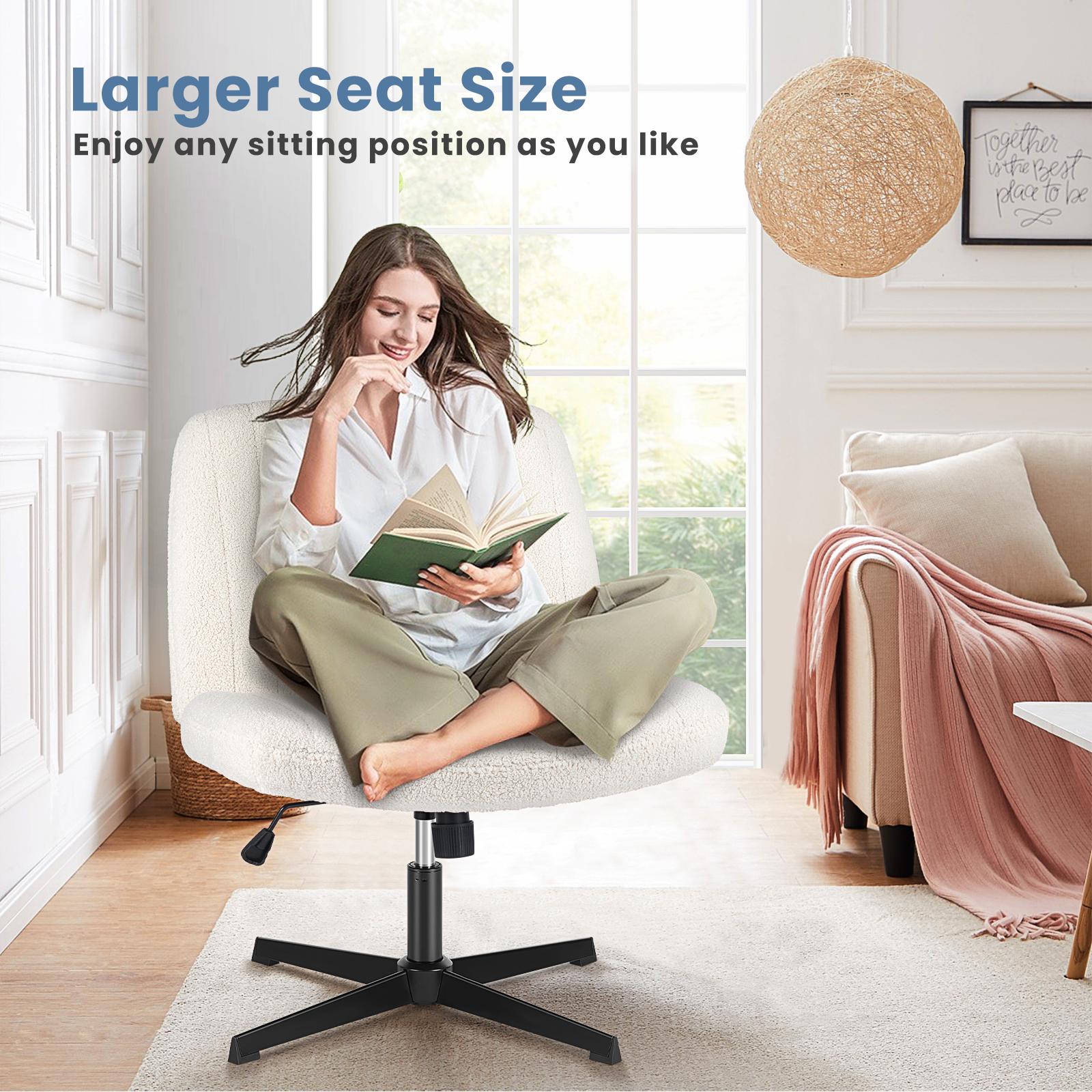 Cross-Legged Chair,No Wheels Armless Swivel Home Office Chair