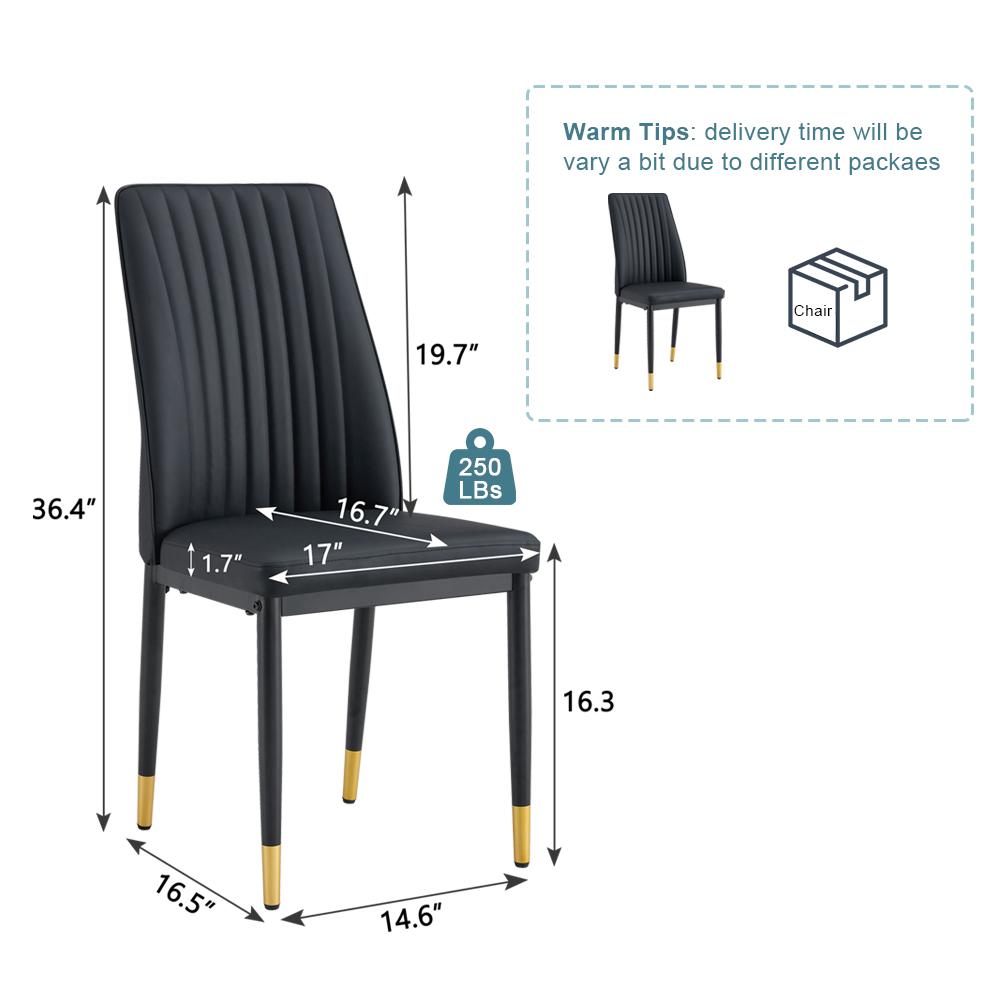 A set of 4 dining chairs, PU material high backrest seats and sturdy leg chairs, suitable for restaurants, kitchens, and living rooms.