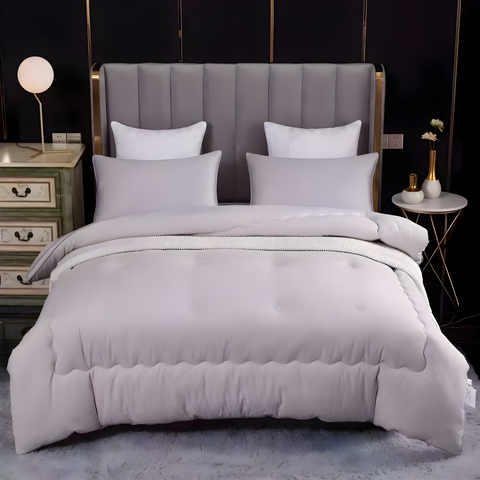 Premium All-Season Comforter - Hypoallergenic Down Alternative, Temperature Regulating, Machine Washable - Queen/King Sizes