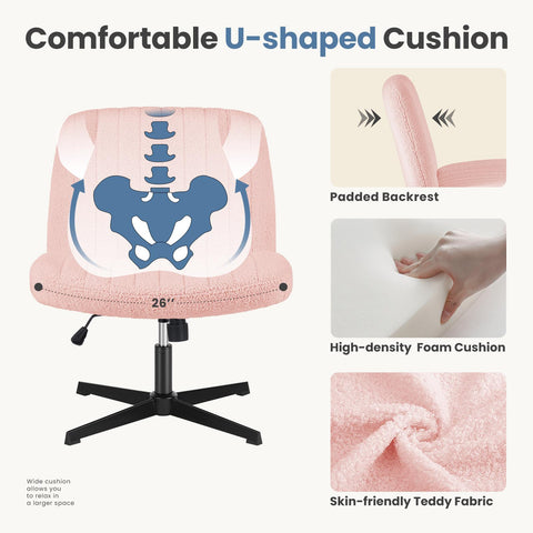 Cross-Legged Chair,No Wheels Armless Swivel Home Office Chair