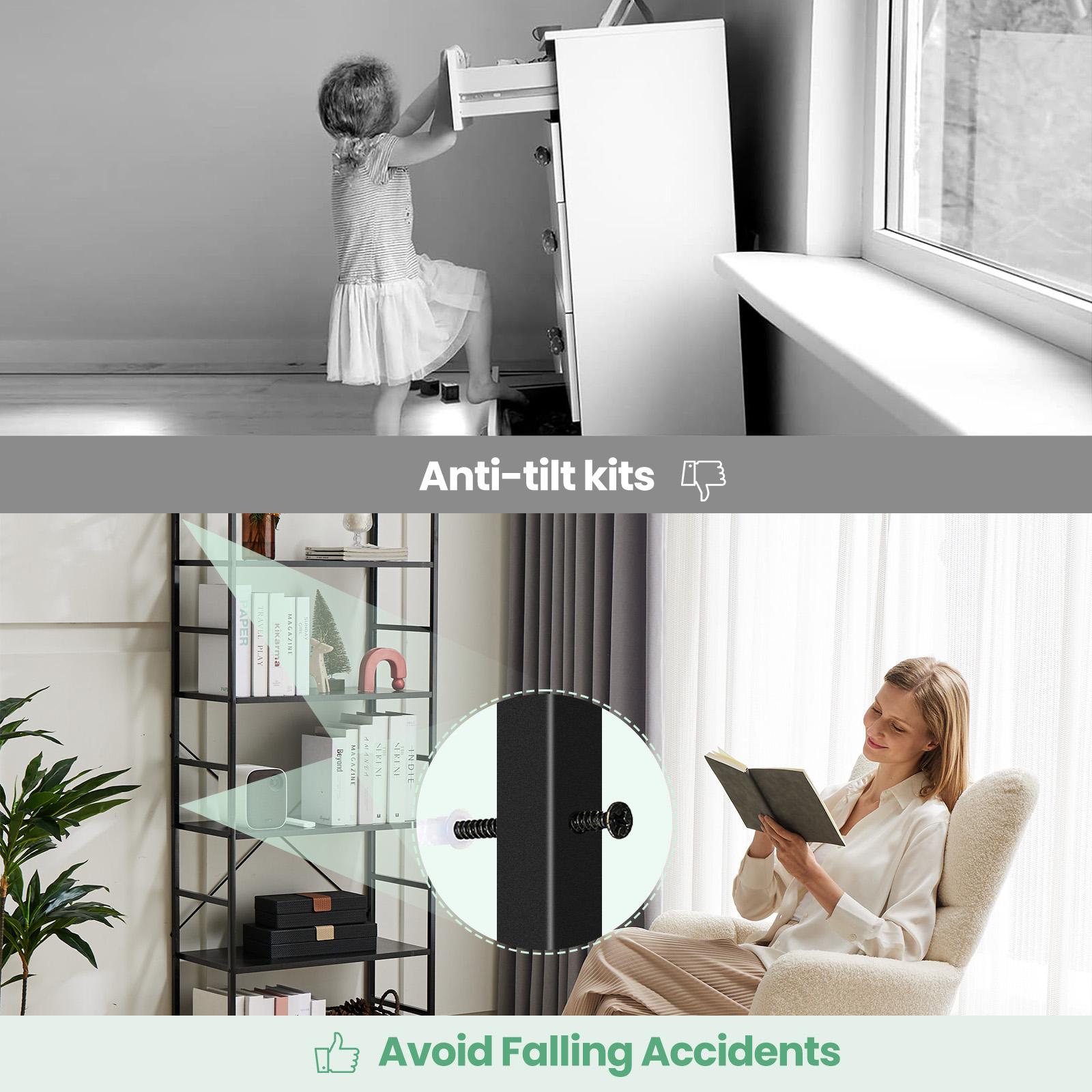 5 Tiers Bookshelf, Classically Modern Book Shelf, Book Rack, Storage Rack Shelves in Living Room/Home/Office