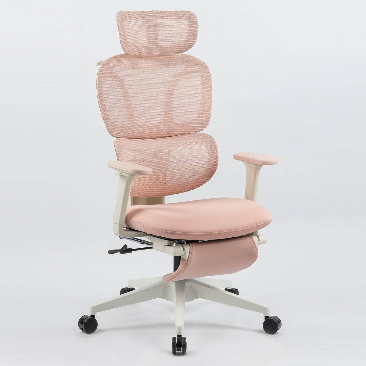 Foam office chair, ergonomic office chair, foam base, adjustable headrest, armrests, foot rests, with hanger, suitable for home office and corporate o