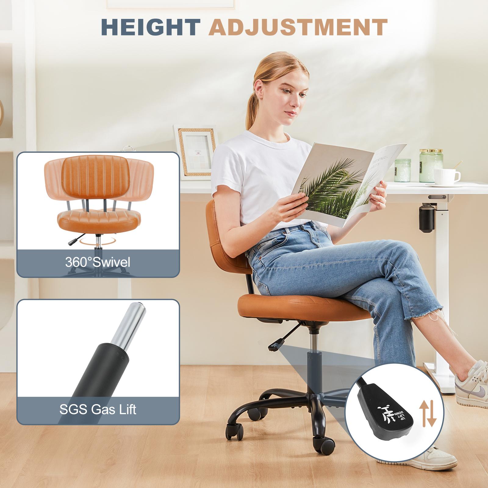 Adjustable Height 360° Rolling Swivel Computer Task Chair without Arm