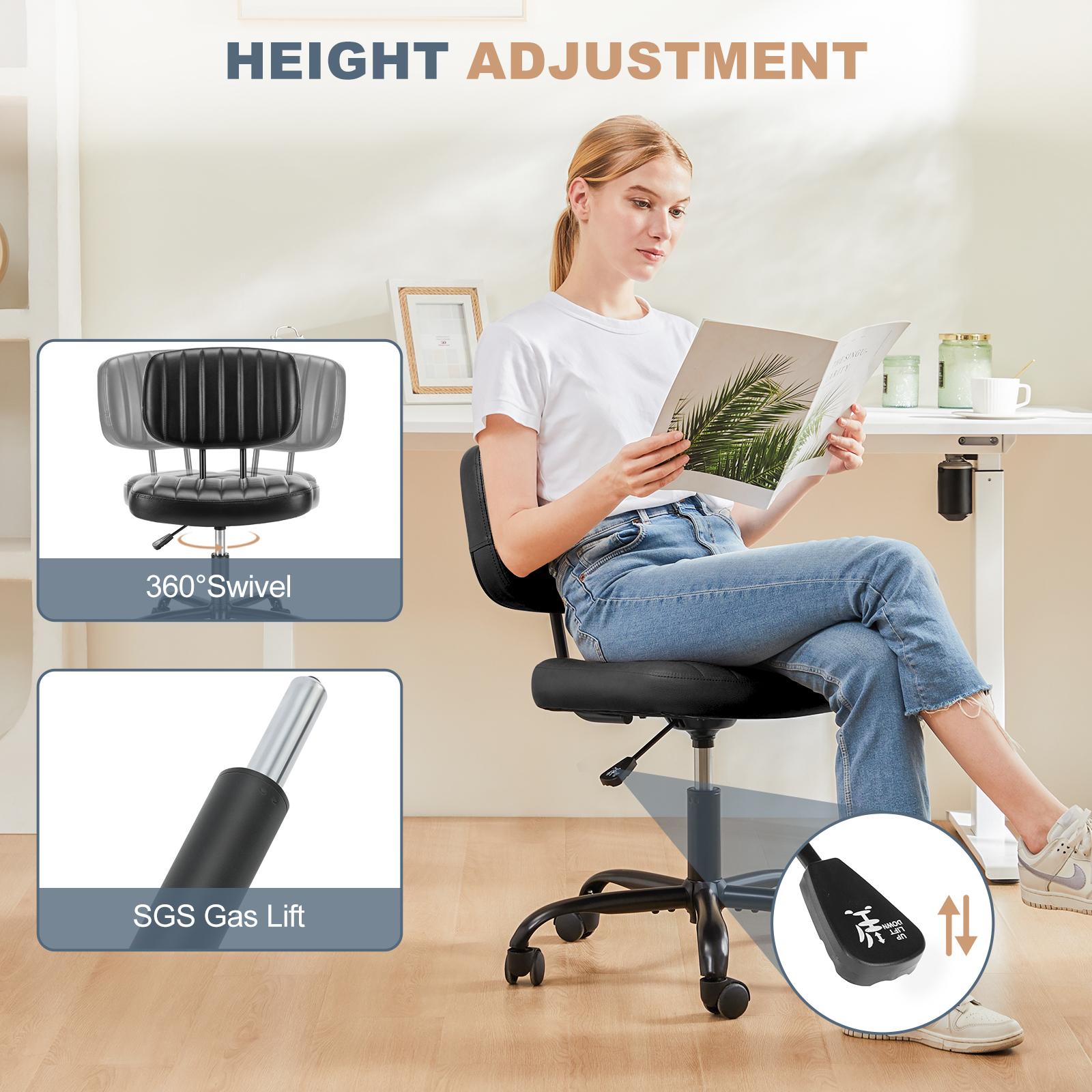 Adjustable Height 360° Rolling Swivel Computer Task Chair without Arm