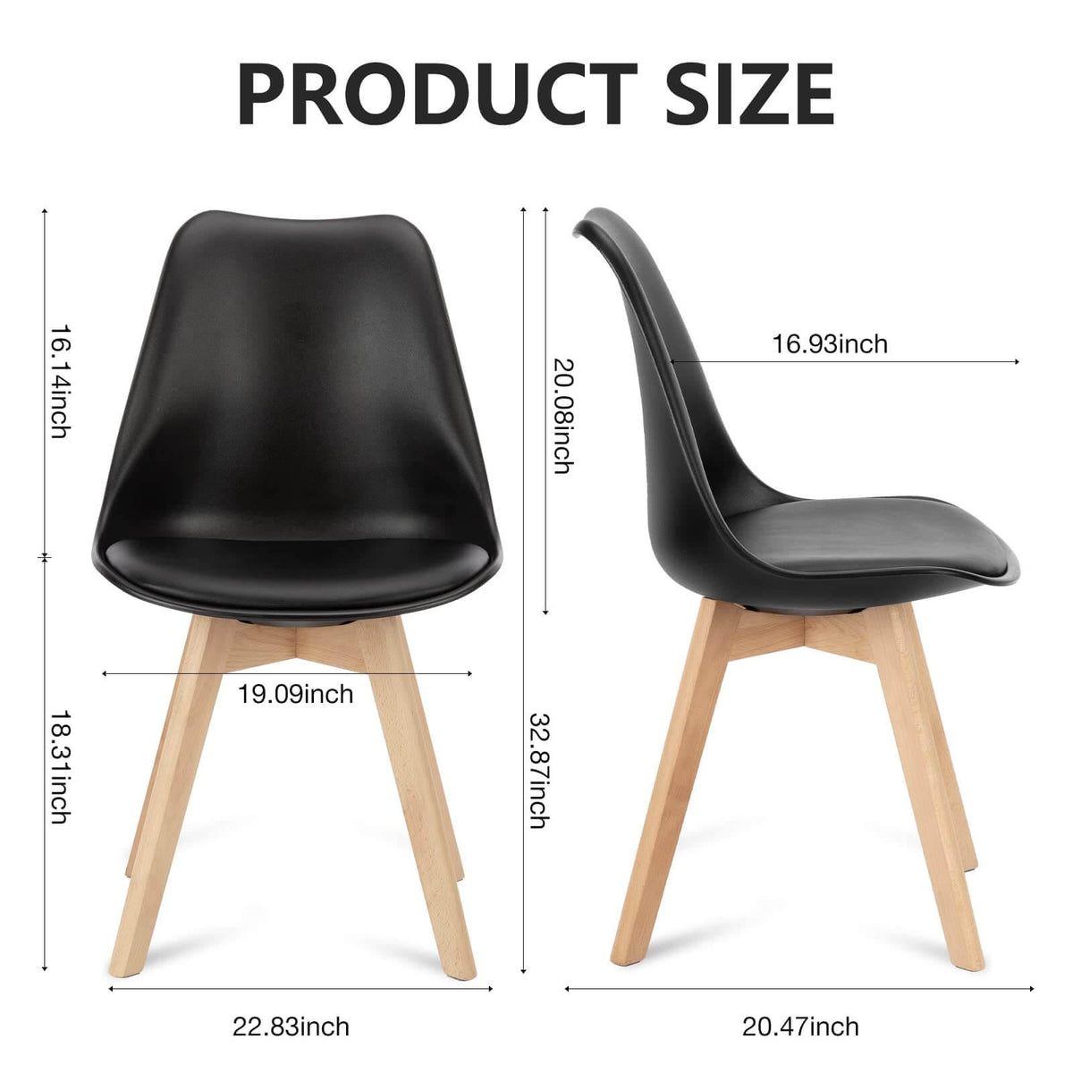 Dining Chairs Set of 4 Mid-Century Modern Dinning Chairs