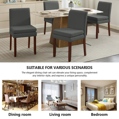 Armless linen dining chair with cushioned seat, featuring modern minimalist design suitable for various occasions.Set of 2 (2-Pack)