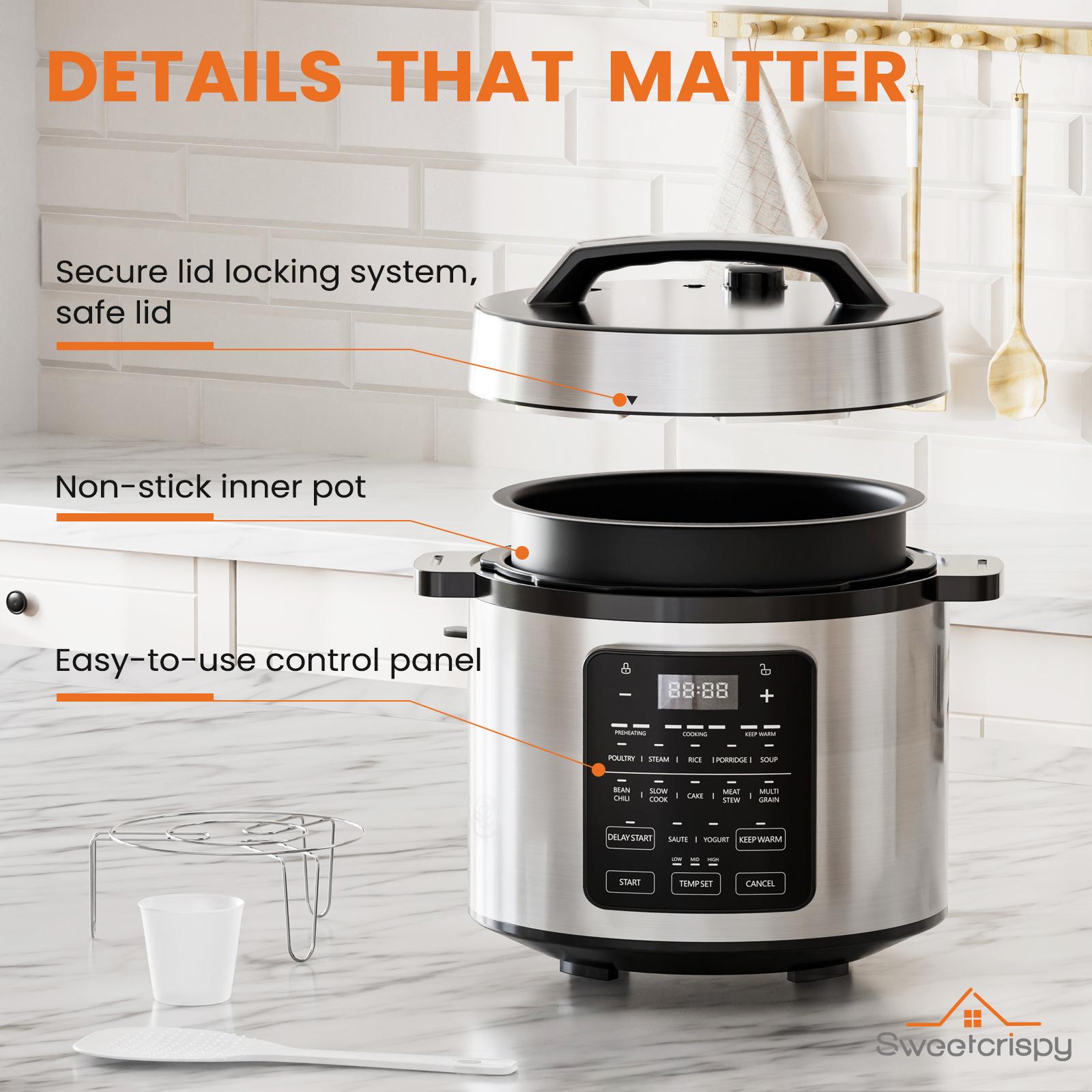 16 in 1 Electric Pressure Cooker, Warmer & Sterilizer, Saute, Slow Cooker, Rice Cooker, Multi-Functional Smart Pot
