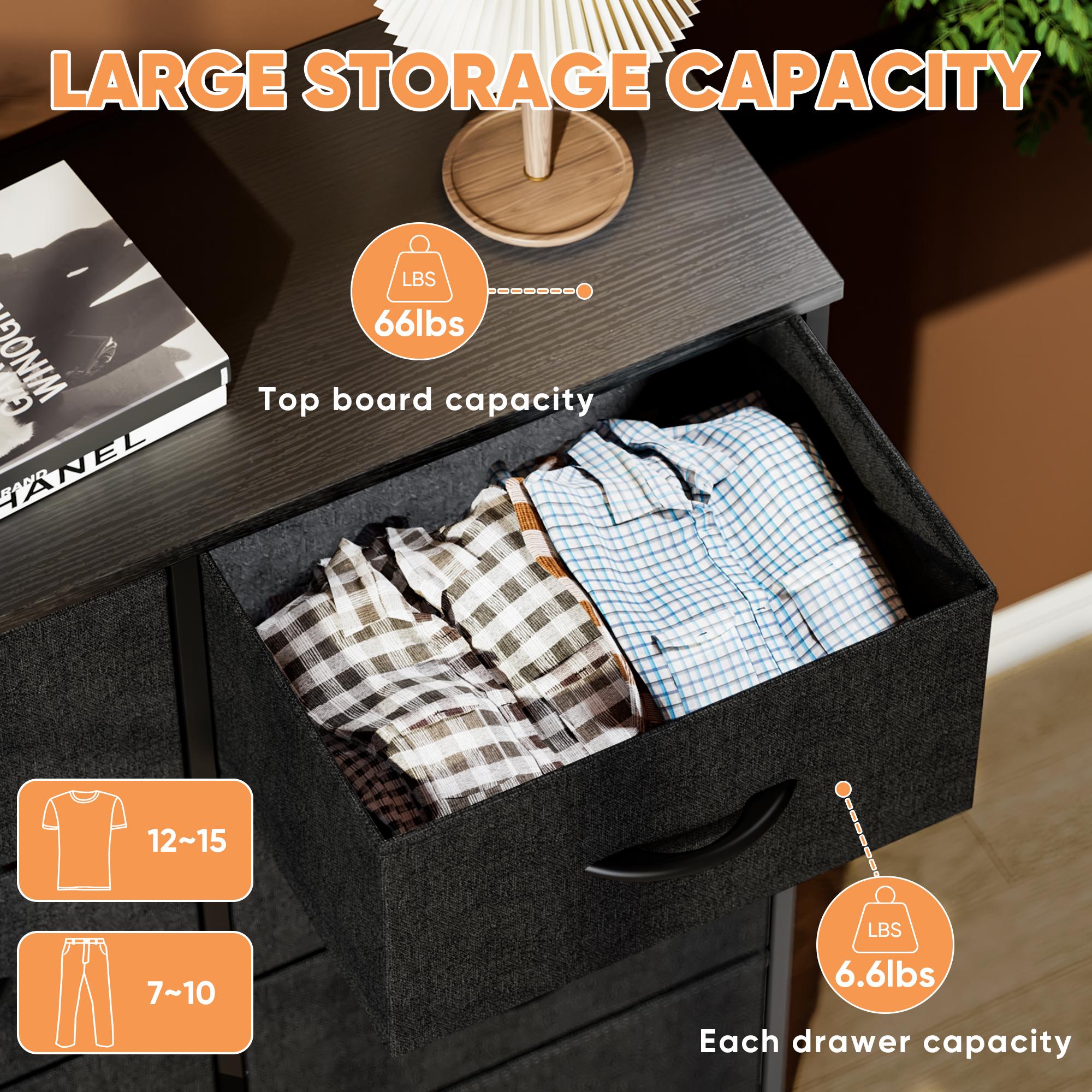 Dresser for Bedroom, Drawer Dresser Organizer Storage Drawers Fabric Storage Tower