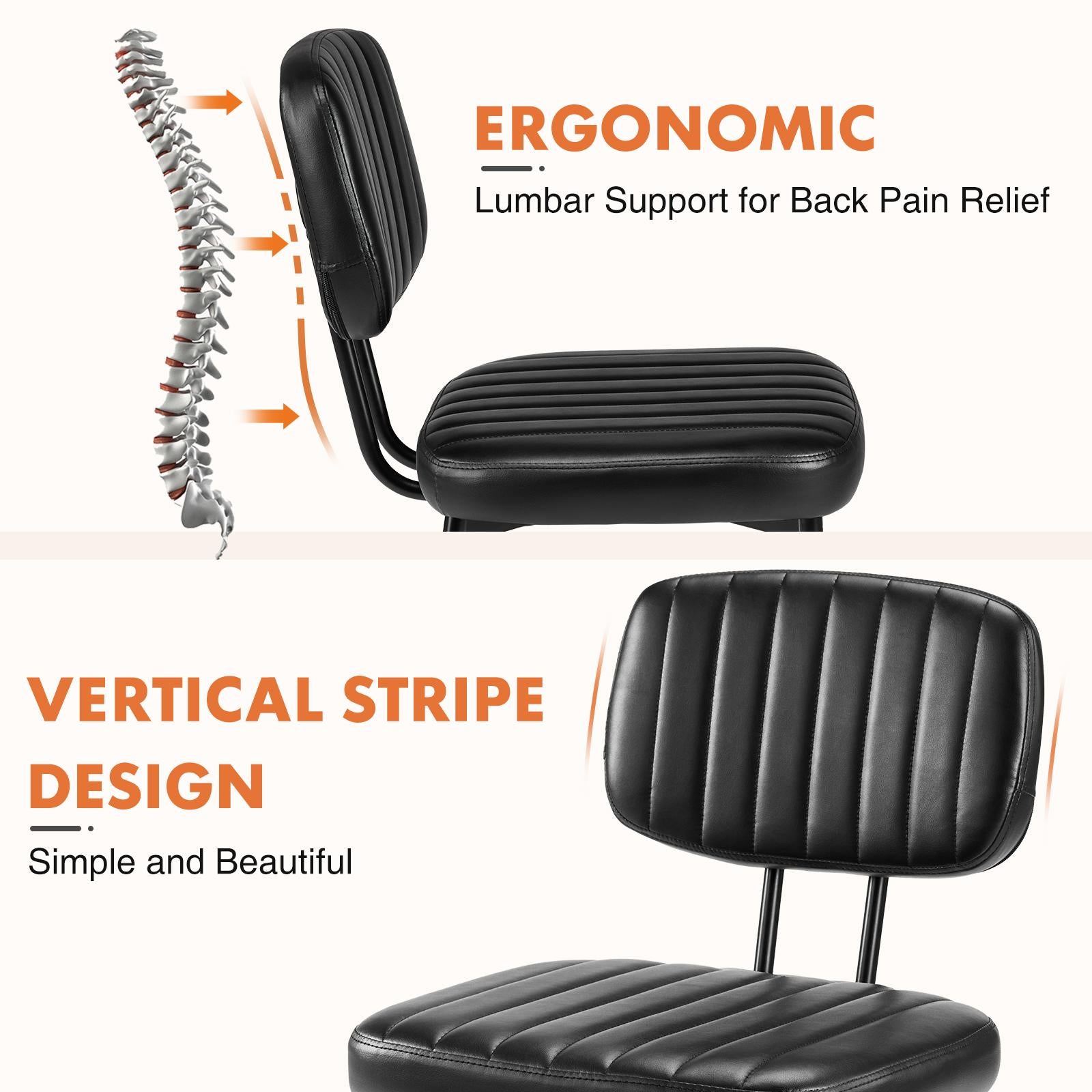 Dining Chairs ， Upholstered Mid Century Modern Kitchen Dining Room Accent Chairs with Faux Leather Cushion Seat